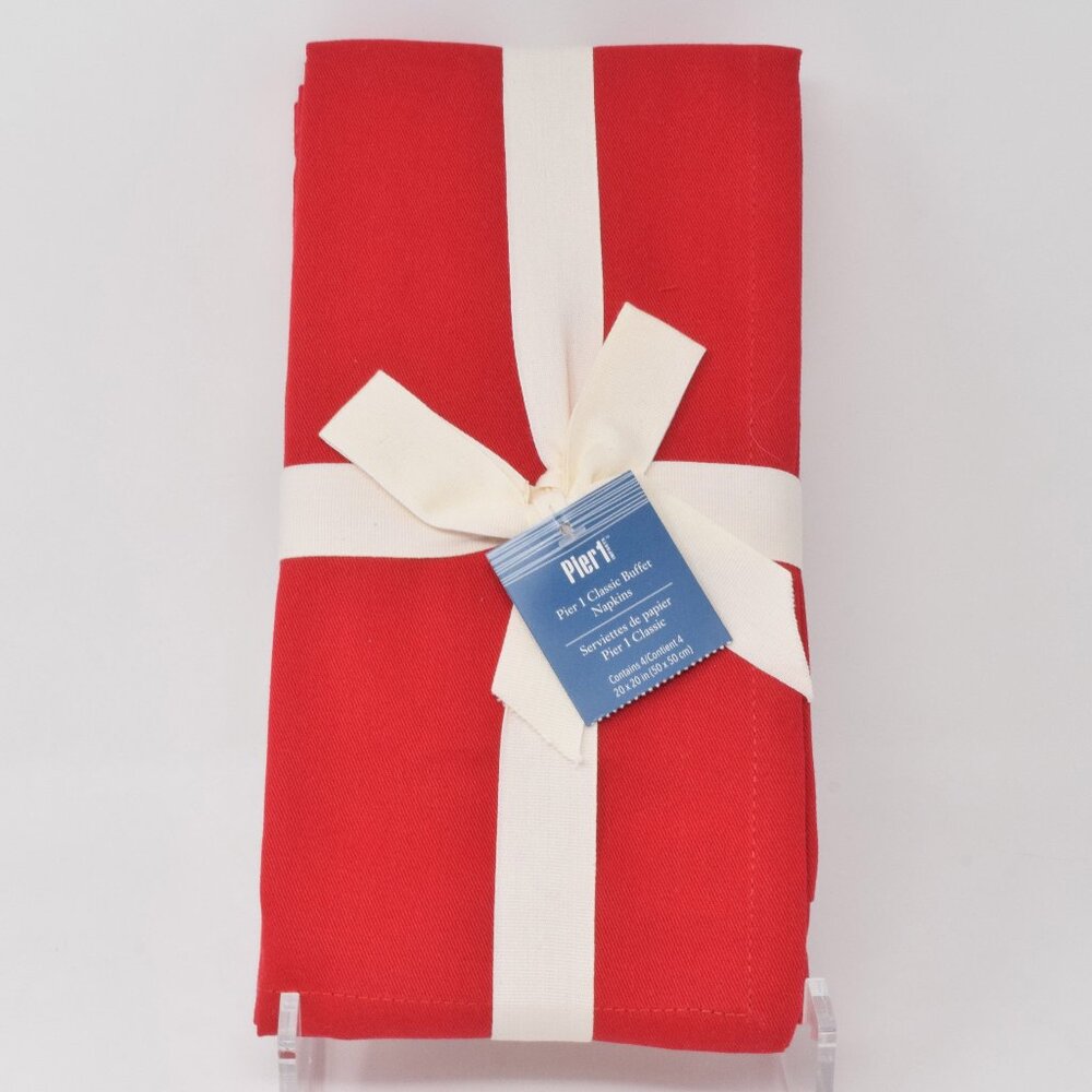 Pier 1 Classic Buffet Napkin Set of 4 Red New Holiday Cotton Love Valentine Xmas